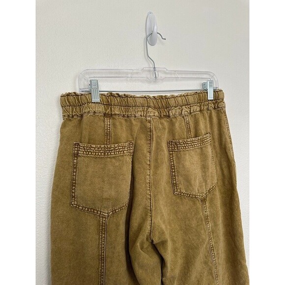 Anthropologie Rhys Utility Jogger Drawstring Moss Green Linen Women's Medium - Picture 5 of 8